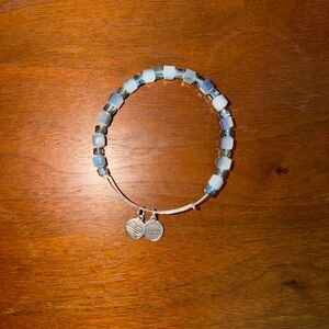 Alex and Ani Opalescent White and Light Blue Beaded Bracelet